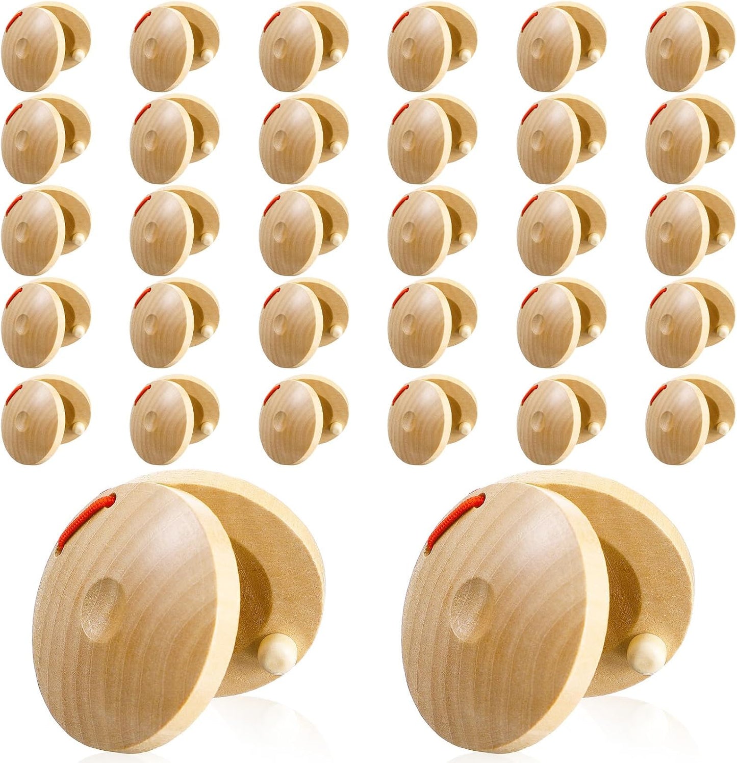 32 castañuelas de dedo, instrumentos musicales de madera para adult...