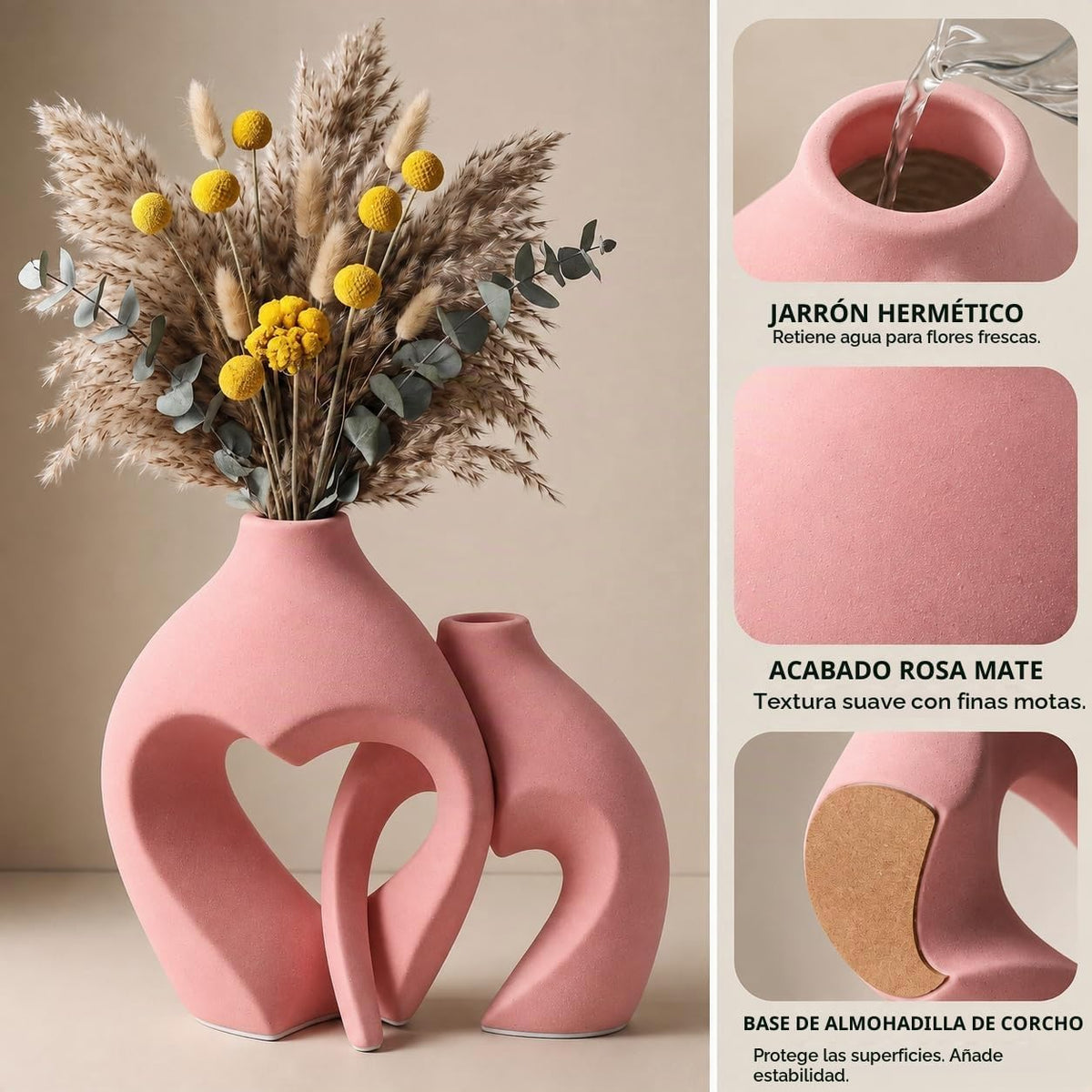 Jarrón moderno de cerámica para decoración de mesa para el hogar, j...