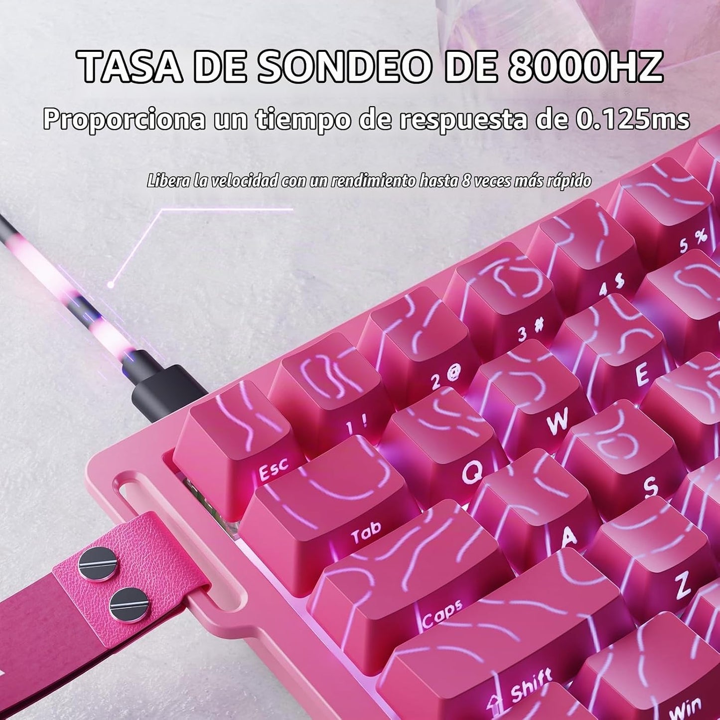ATTACK SHARK X68 HE 8000Hz Teclado Rapid Trigger, 0.01mm de Precisi...