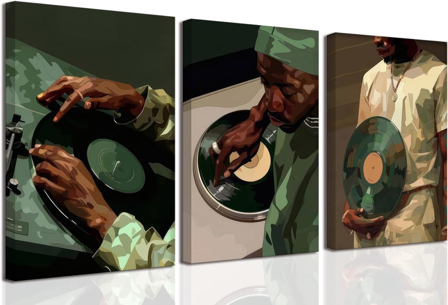 Cuadro de pared de DJ afroamericano Arte de pared en lienzo para ho...