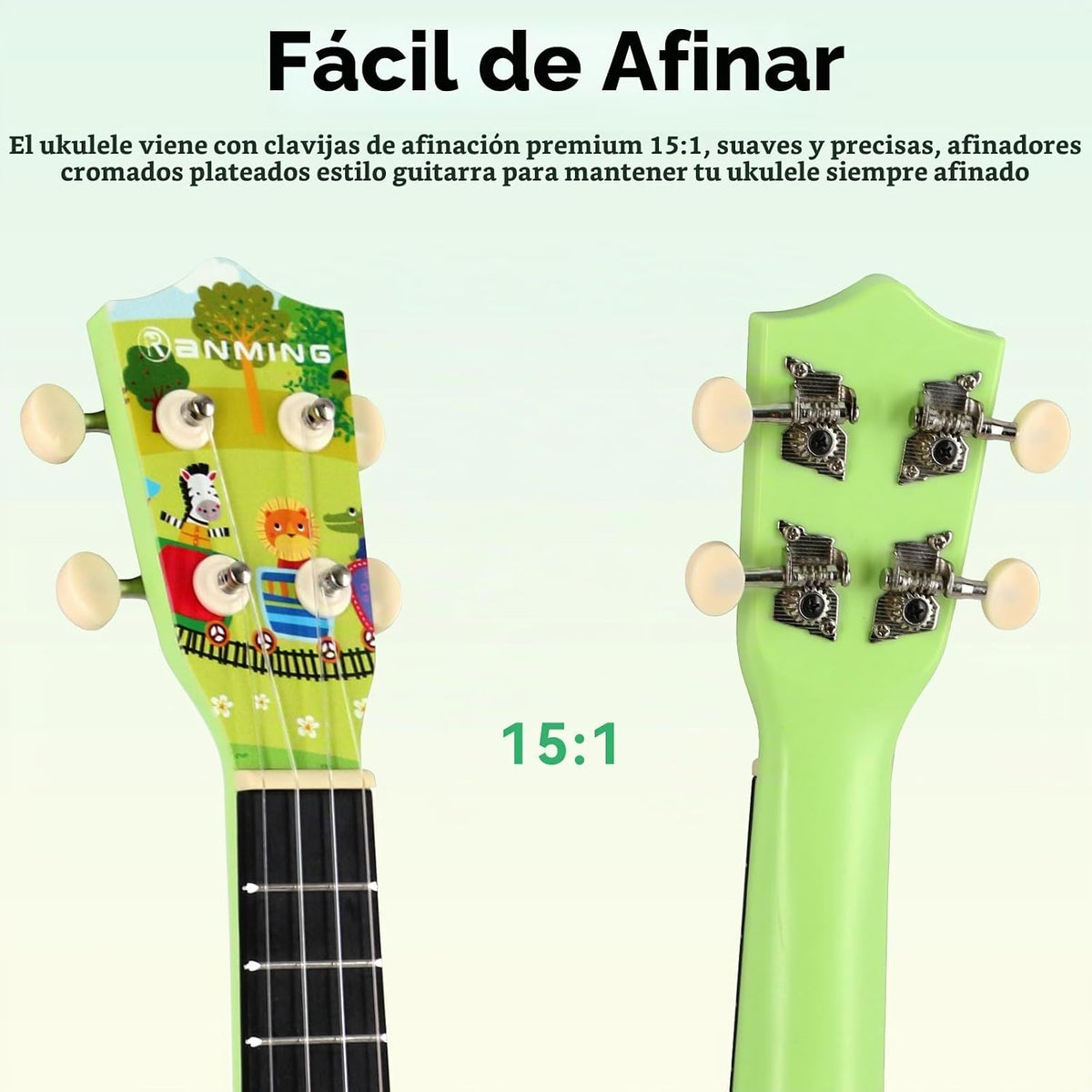 RANMING Ukelele de 21 pulgadas para niños, kit de iniciación de uke...