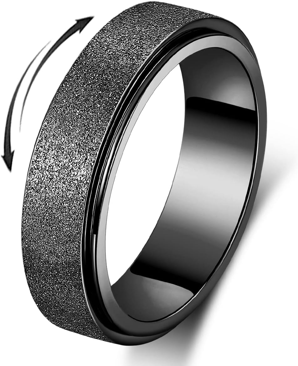 OreilleStar Anillo de ansiedad para mujer, anillo giratorio para an...
