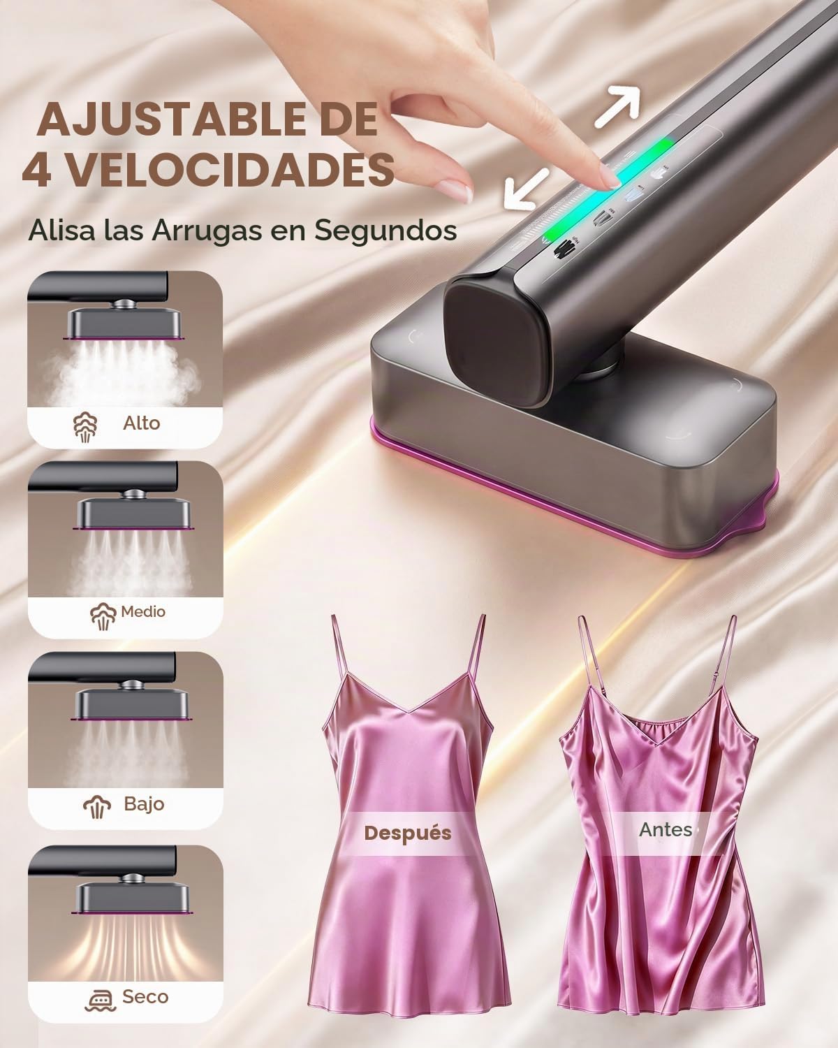 Vaporizador de viaje para ropa, hierro portátil 4 en 1 de doble vol...