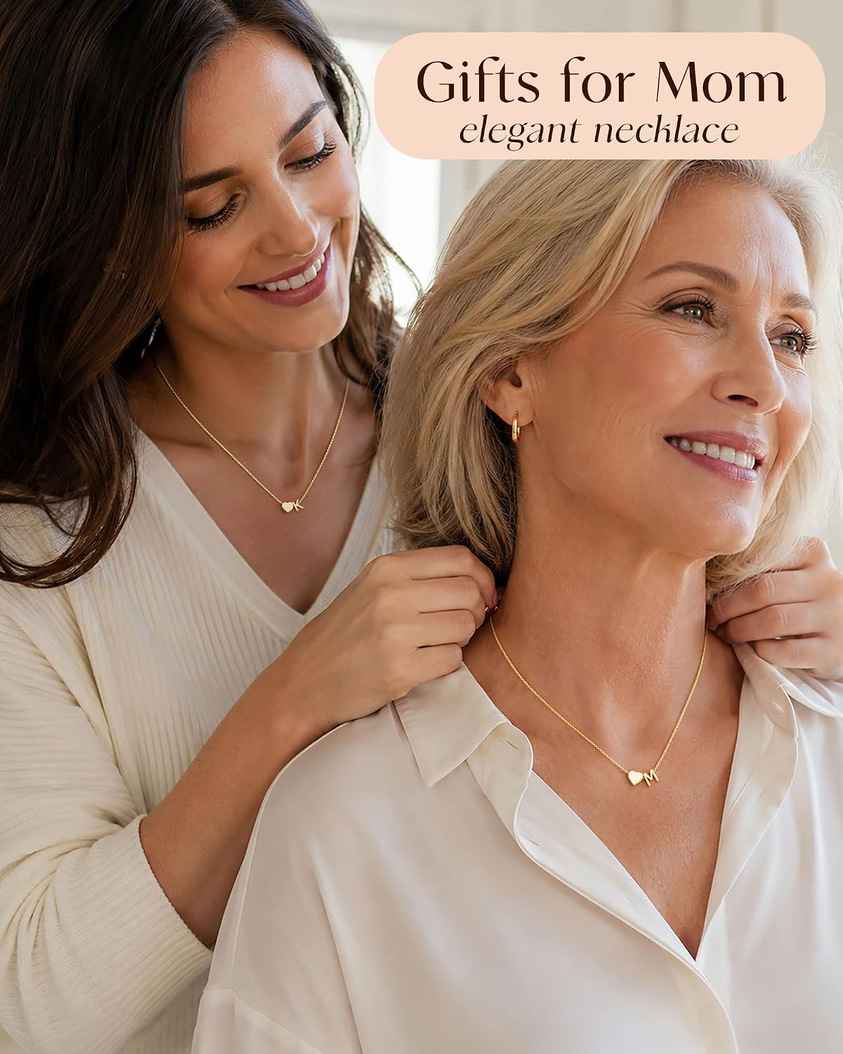 SOLEVAN Collares con inicial de corazón de oro para mujer, a la mod...