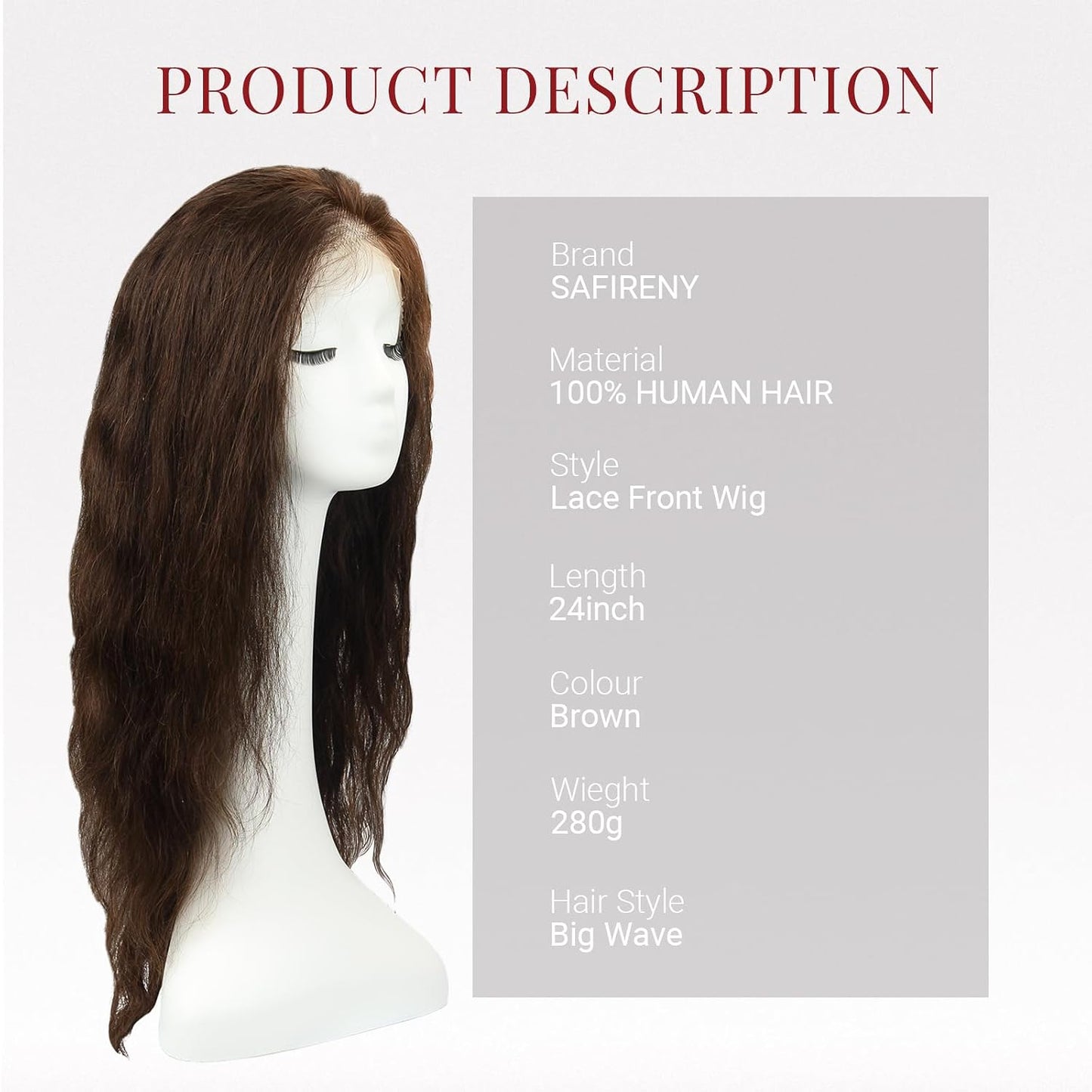 SAFIRENY Pelucas de cabello humano de 13 x 4, pelucas de encaje fro...