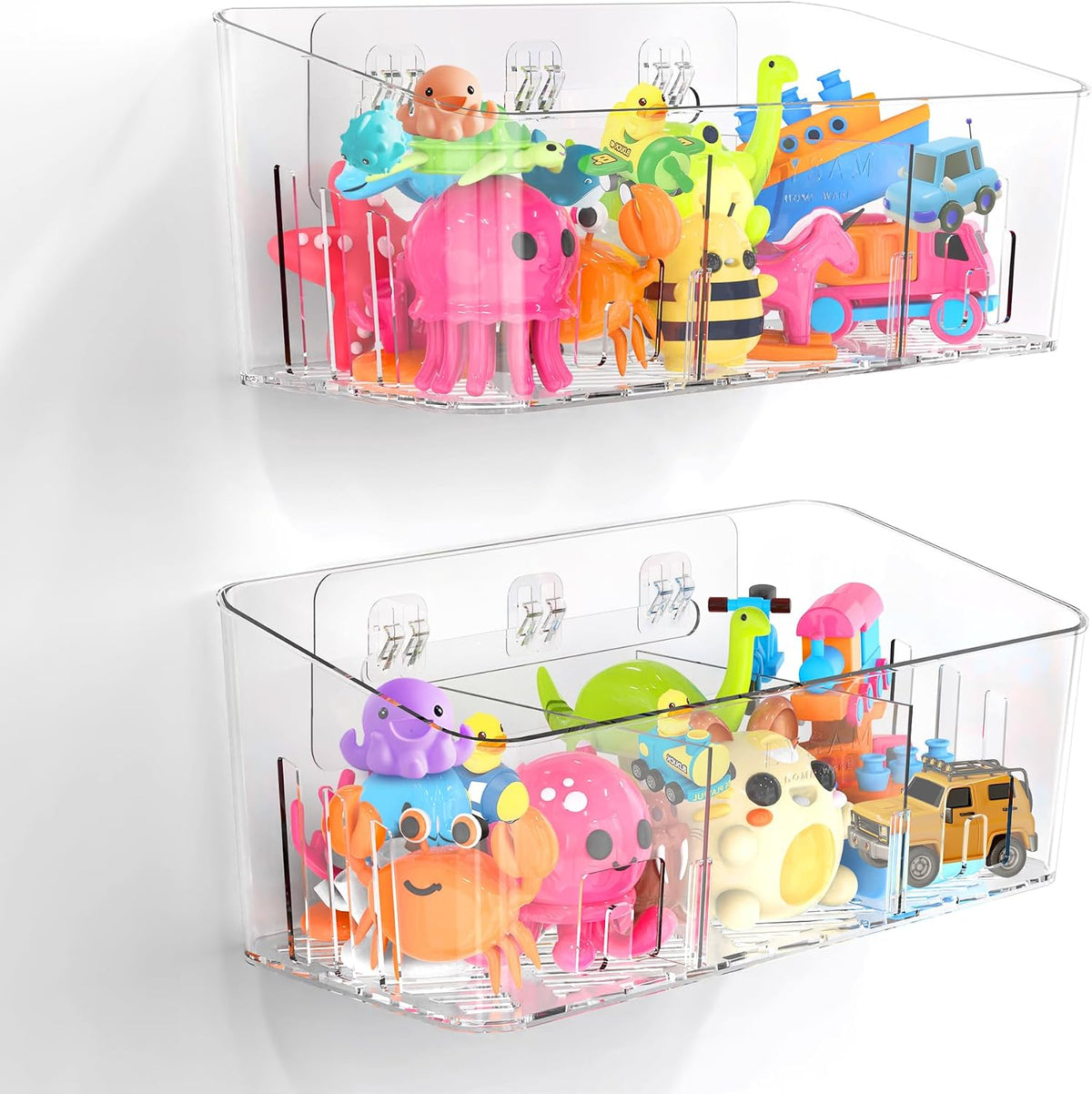 Almacenamiento de juguetes de baño, 2 paquetes, soporte grande para...