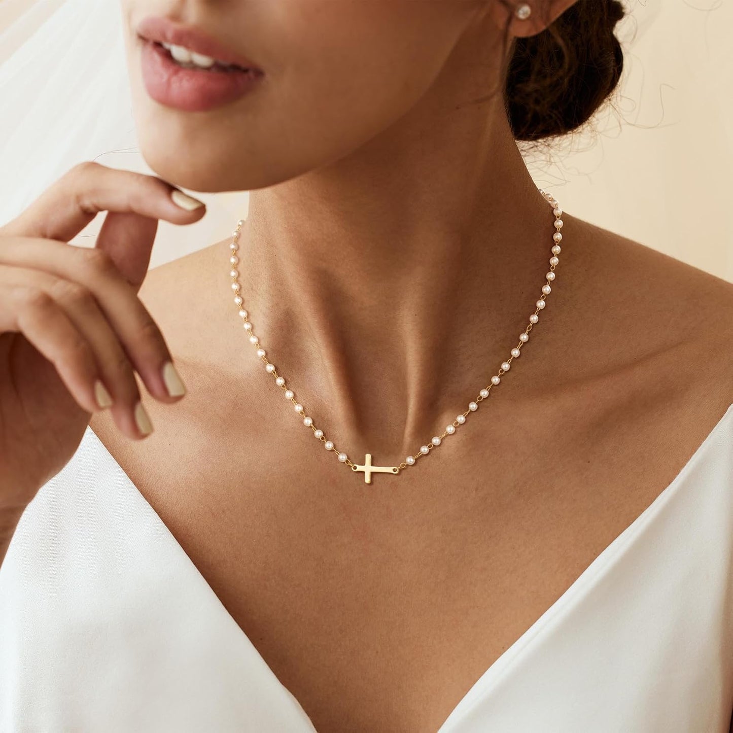 NECOCY Regalos de Pascua, collares mejorados con cruz de corona par...