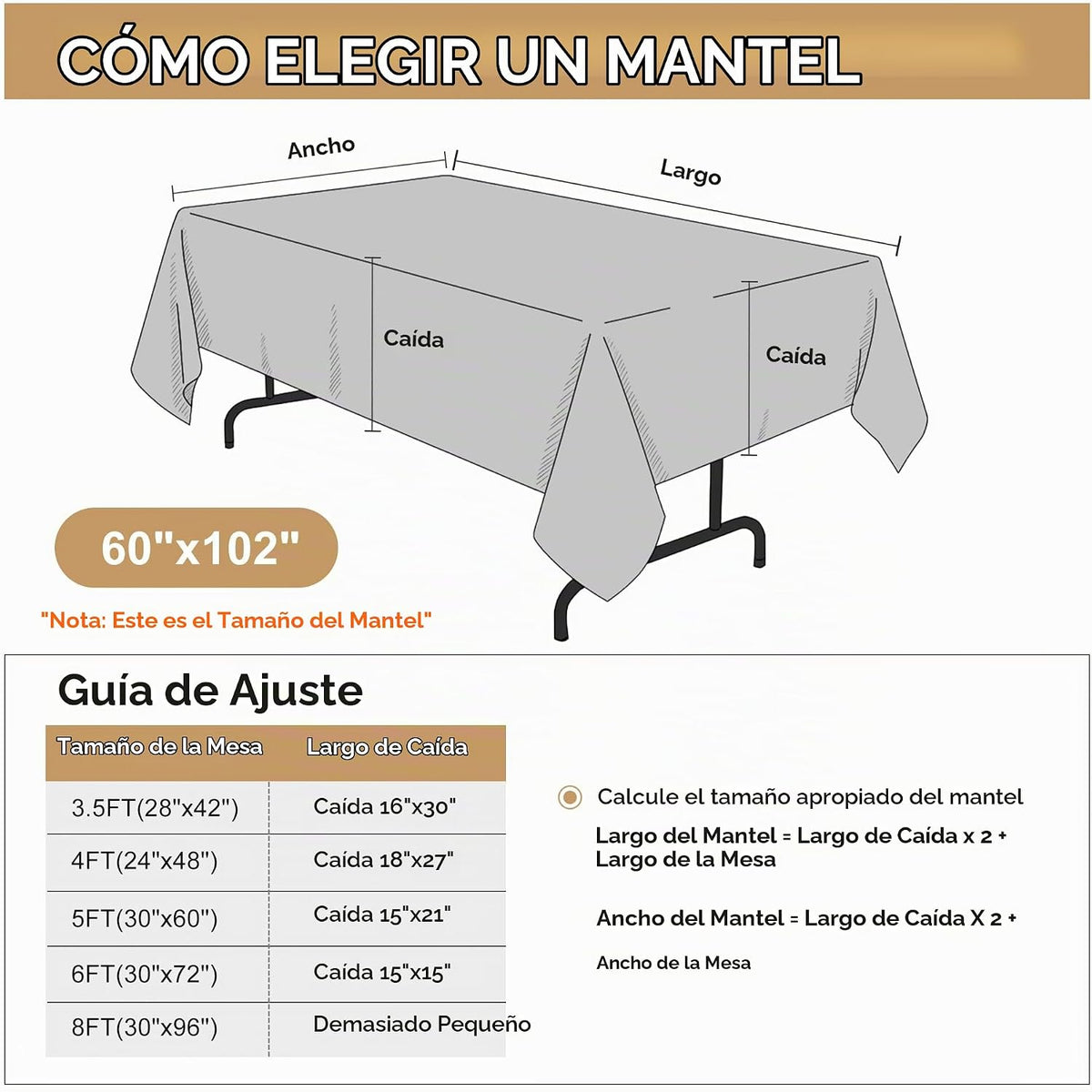 Sancua - Manteles de 60 x 102 pulgadas para mesas de 6 pies, paquet...