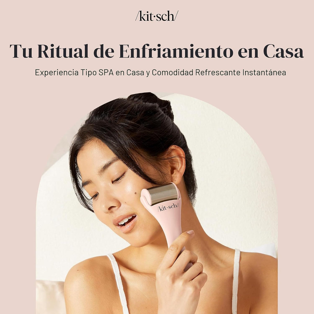 Kitsch Rodillo de hielo de acero inoxidable para cara, esencial par...