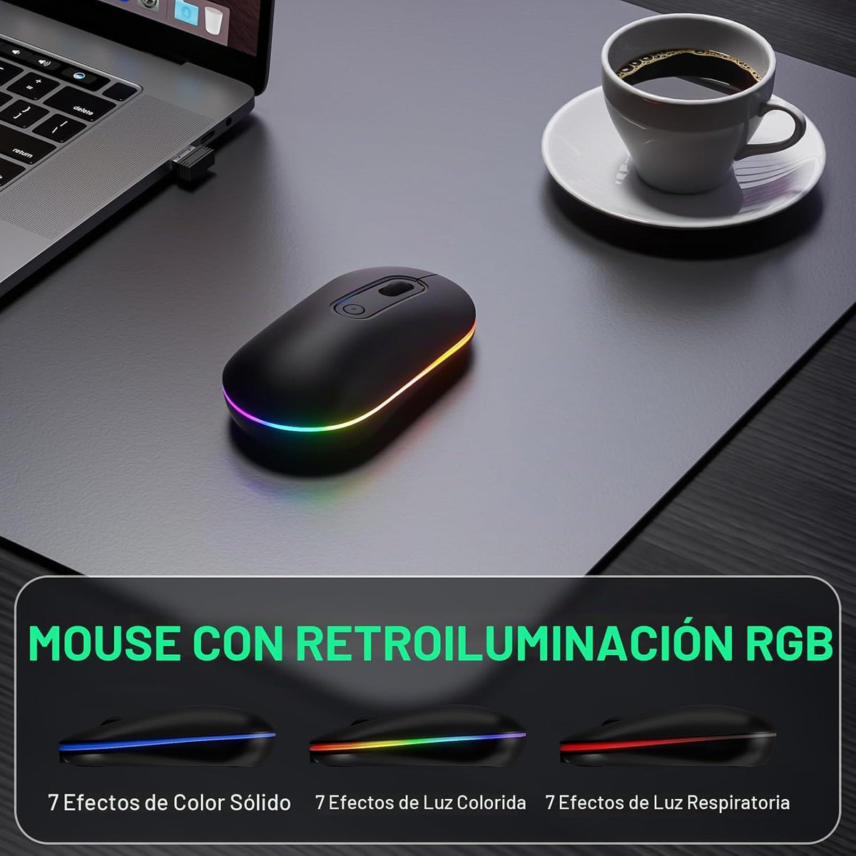 Combo de Teclado y Ratón Inalámbrico, Lovaky Teclado Ratón Ergonómi...