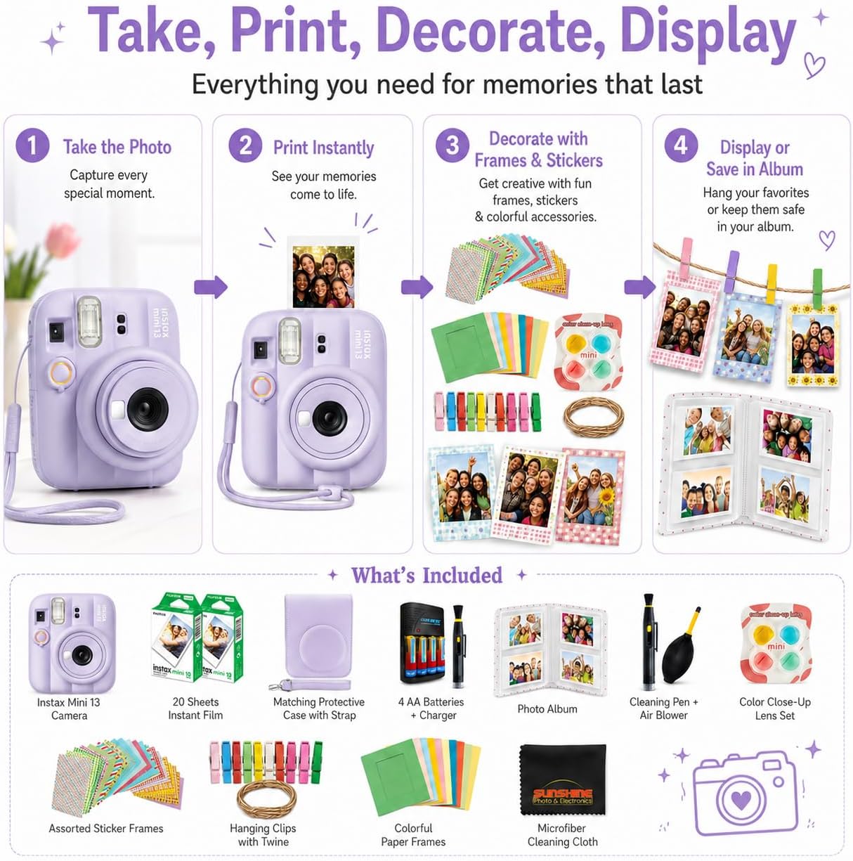 Paquete de cámara de película instantánea FUJIFILM instax Mini 13 (...