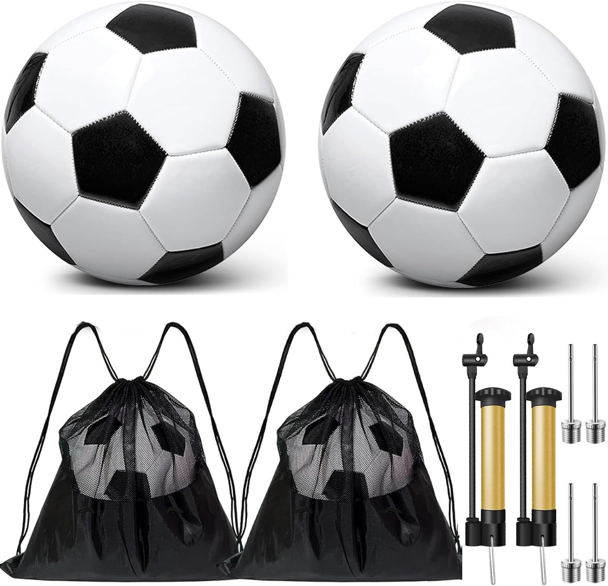 yasuwekik Paquete de 2 pelotas de fútbol desinfladas con bomba para...