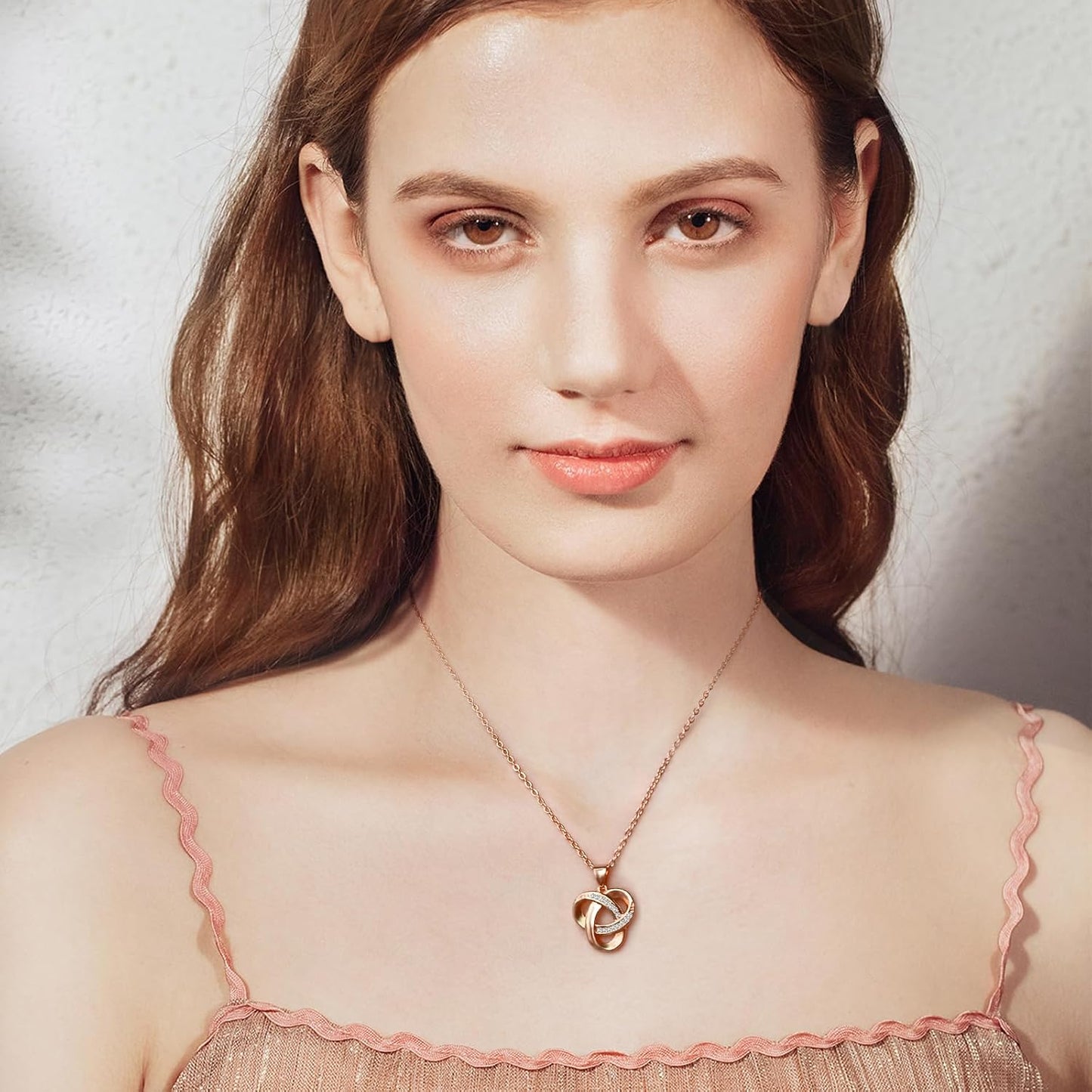 Collar de nudo de amor Alsanix, collar colgante de nudo de amor con...