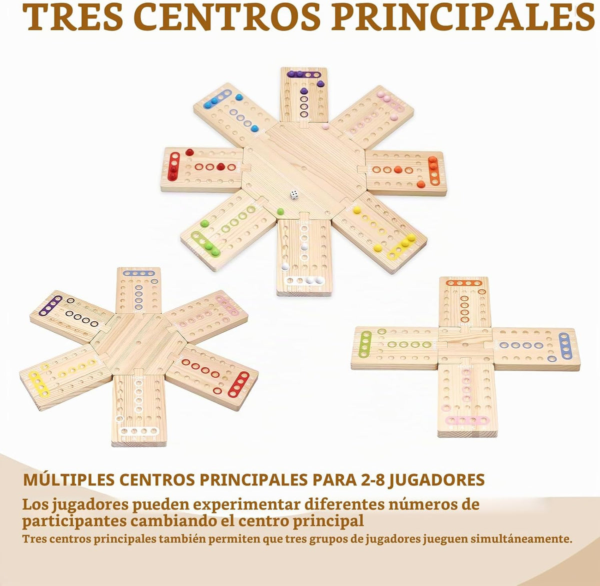 Juego de mesa de madera, juego de fiesta familiar para 2 a 8 jugado...
