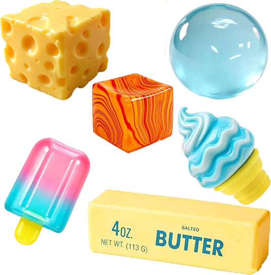 Pelotas para el estrés con forma de mantequilla de rebote lento, 20...