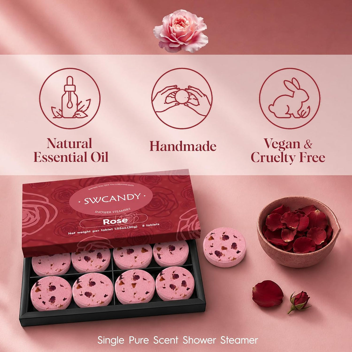 SWCANDY Paquete de 8 vaporizadores de ducha de rosas, cuidado perso...