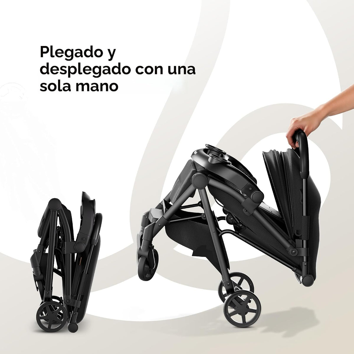 Mompush Lithe V2 - Cochecito de viaje ligero, compacto y plegable c...