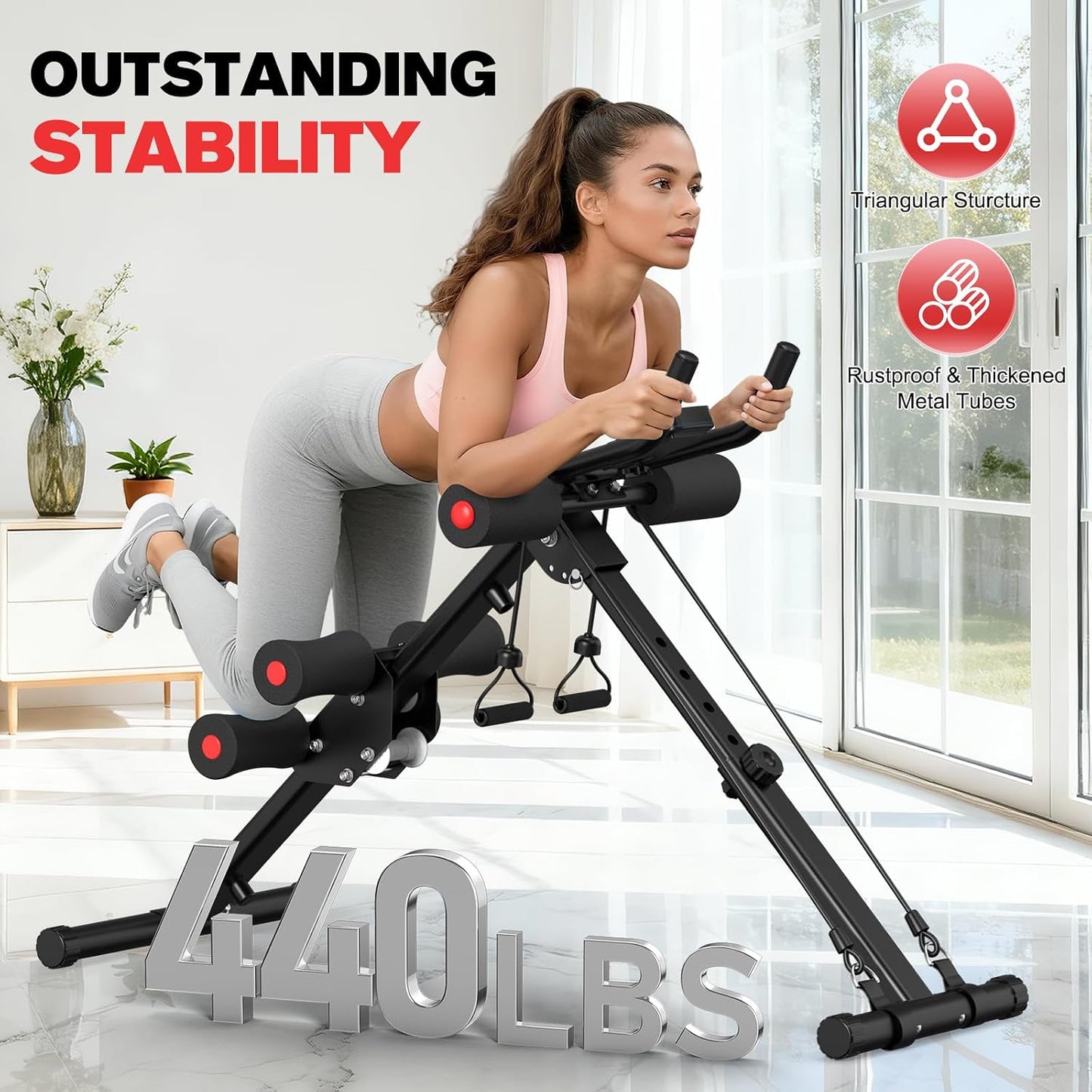 DERACY Máquina de entrenamiento abdominal ajustable para abdominale...