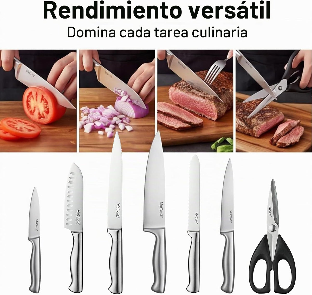 McCook® Juegos de cuchillos, juegos de bloques de cuchillos de coci...