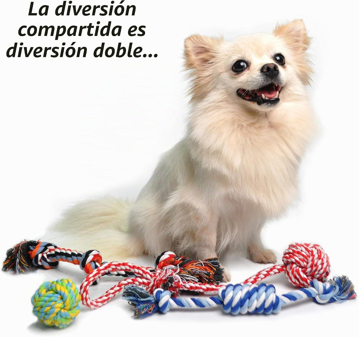 Fida Juguetes de cuerda para perros, paquete de 4 juguetes de algod...