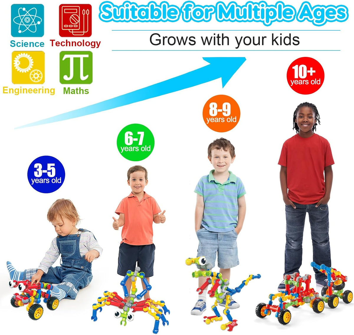 Juguetes de construcción STEM para niños de 3, 4, 5, 6, 7, 8+ años,...