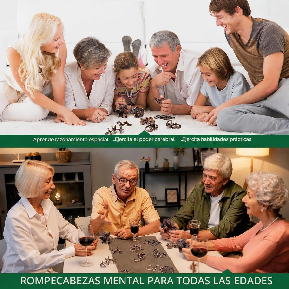13 Piezas Rompecabezas Mentales para Adultos - Rompecabezas de Meta...