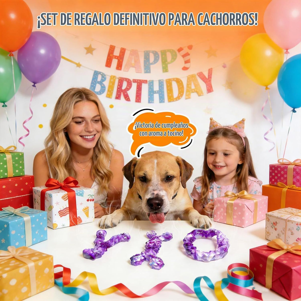 WOWBALA Paquete de 3 juguetes masticables para perros masticadores...