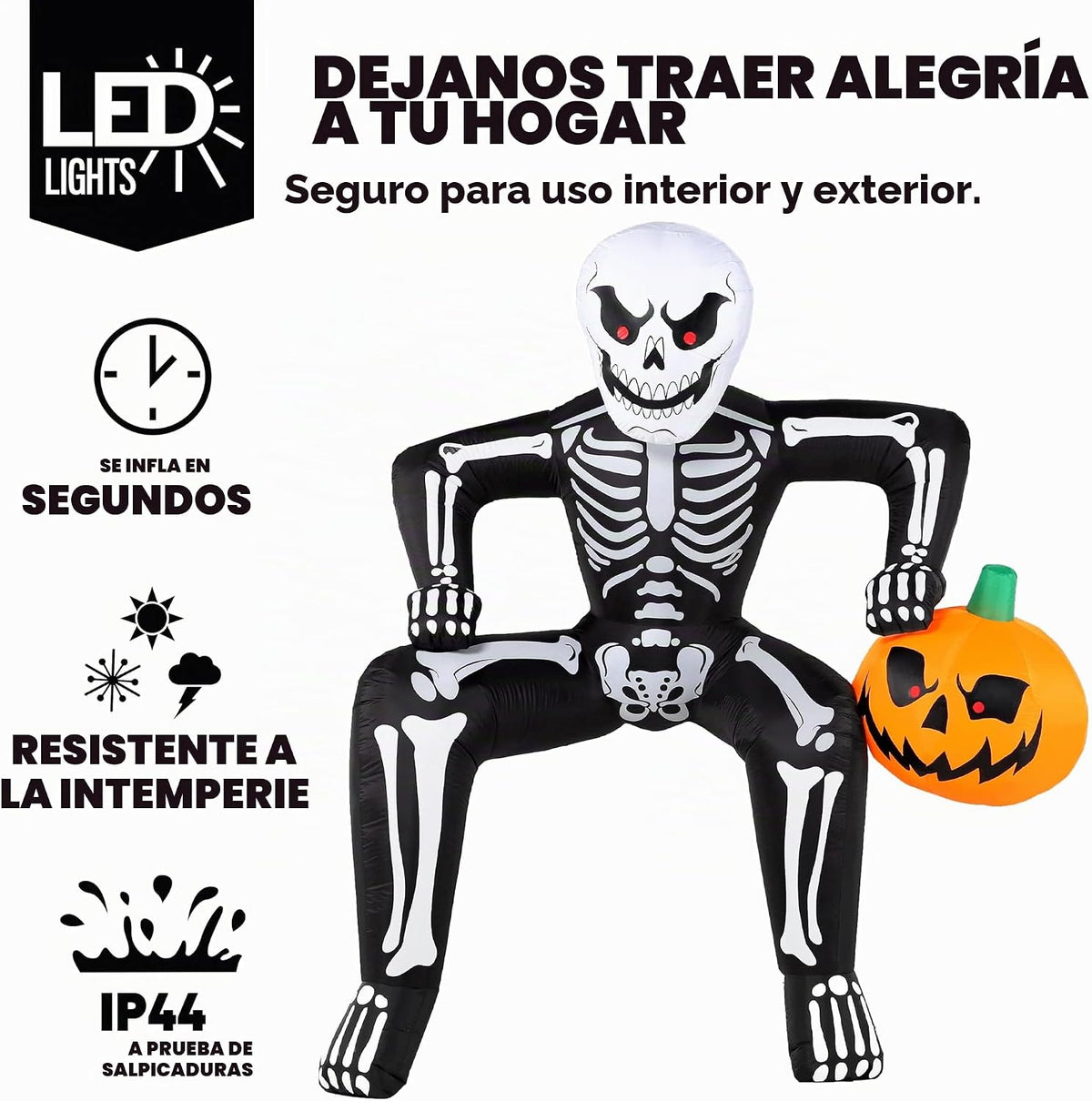 JOYIN - Esqueleto inflable de Halloween de 8.5 pies, esqueleto infl...