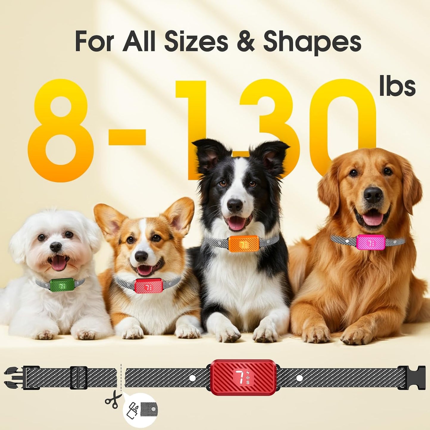 Collar antiladridos para perros grandes, medianos y pequeños, efica...