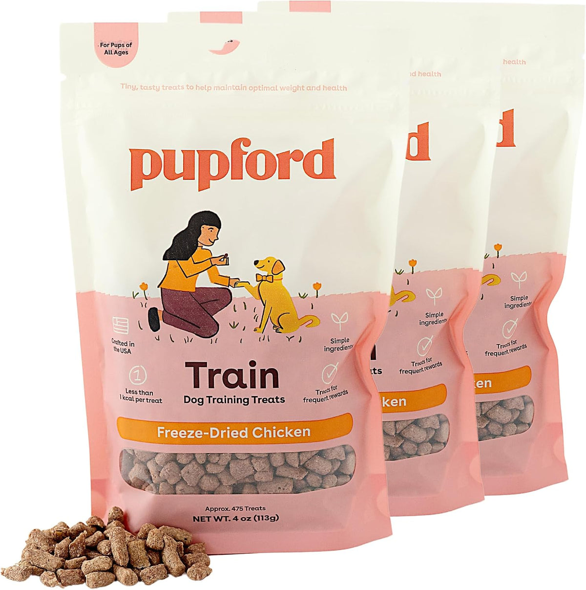 Pupford Golosinas de entrenamiento liofilizadas para perros y cacho...