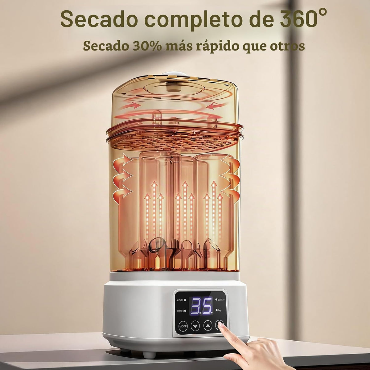 Vaporizador y Secador de Biberones: 8 en 1 Eléctrico Compacto - Por...