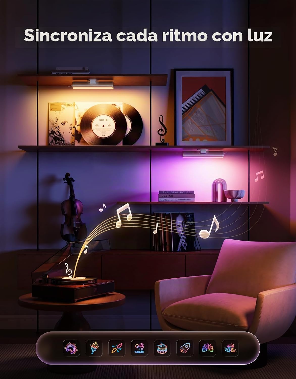 Govee Barra de luz LED inteligente, luces de TV WiFi RGBICWW compat...