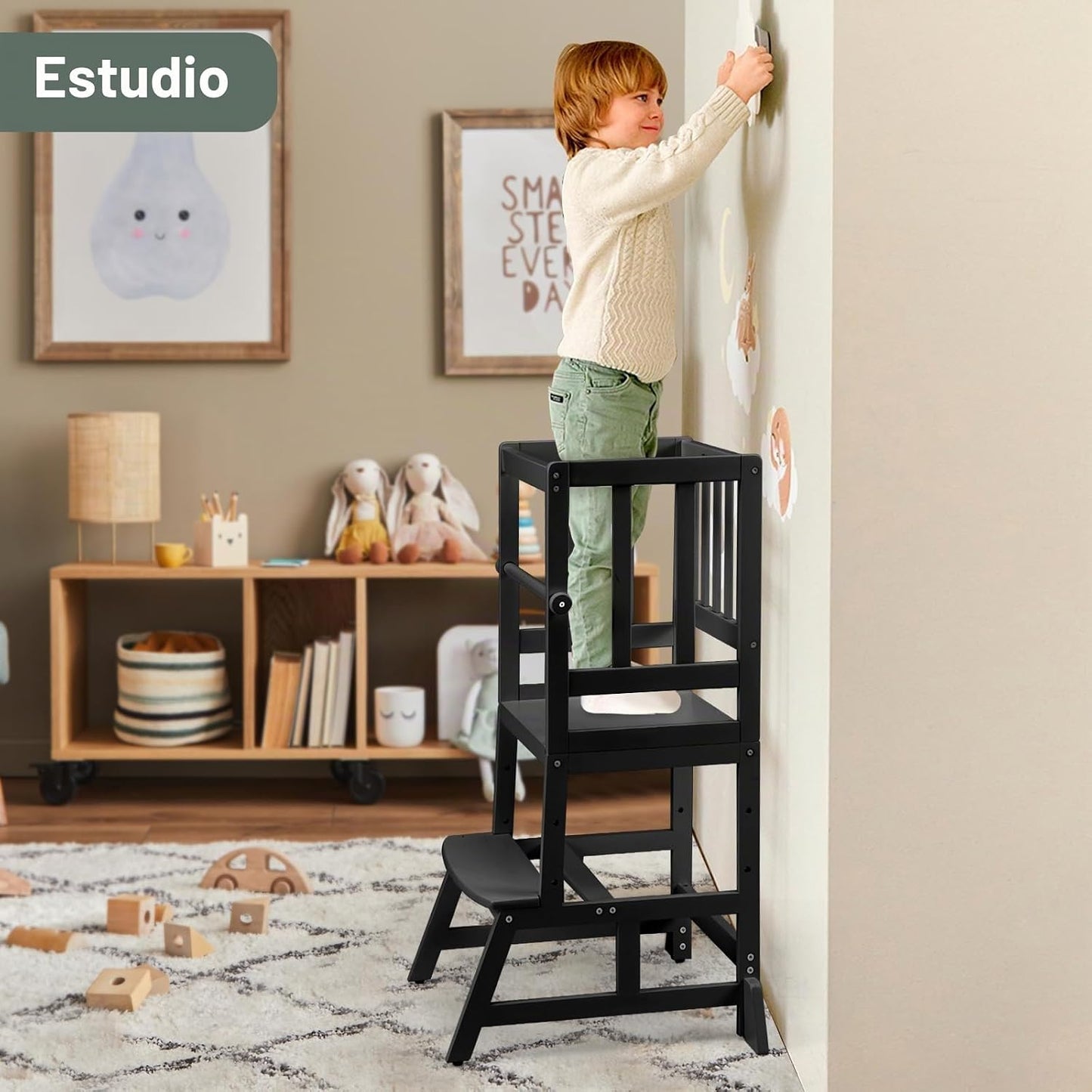 COSYLAND Torre de Pie para Niños Pequeños - Taburete Auxiliar de Co...