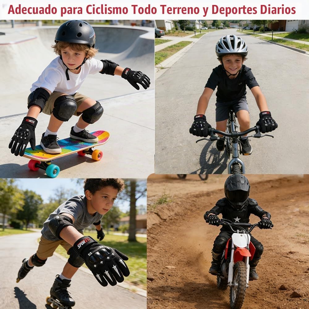 J10C Guantes de motocross para niños, protección de grado profesion...