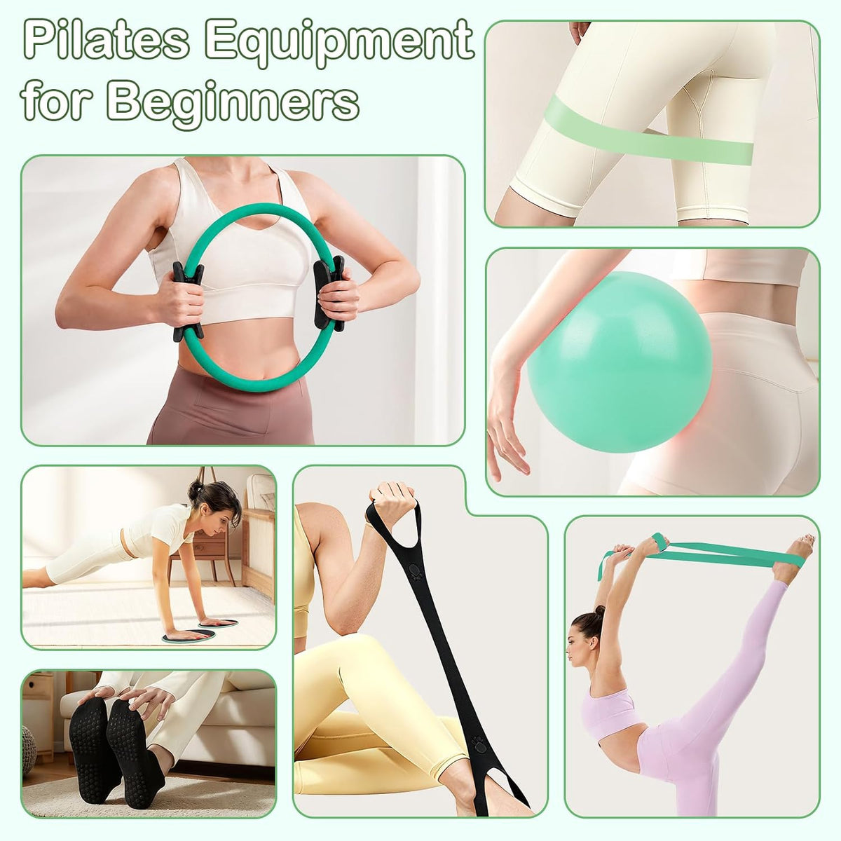 Hoedia Kit de Pilates de 17 Piezas para Mujeres, Equipo de Pilates...
