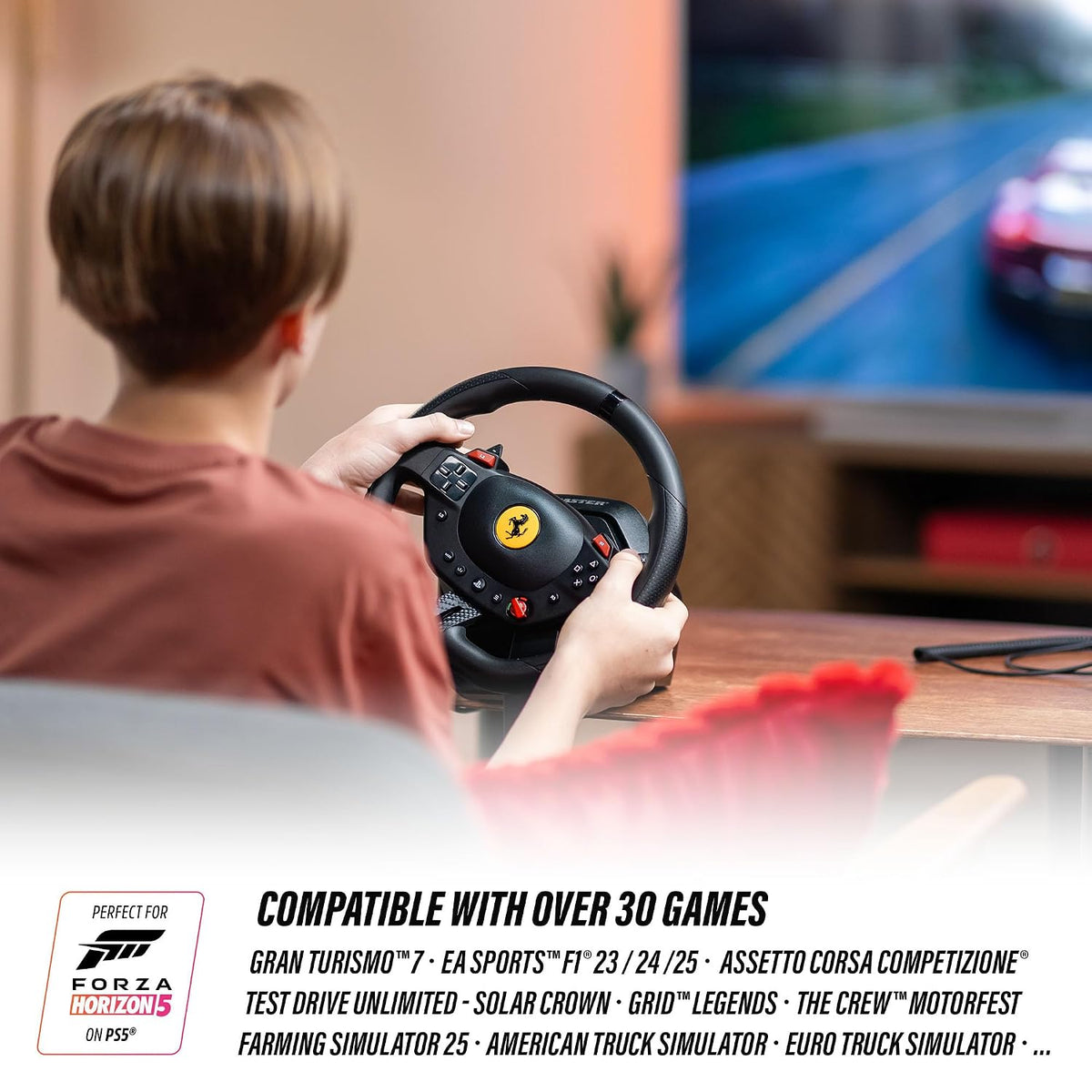 Thrustmaster T98 Ferrari 296 GTB Juego de pedales y volante de carr...
