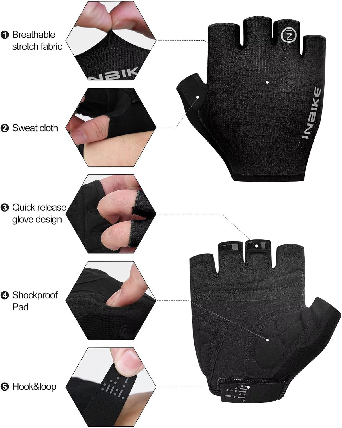 INBIKE Guantes de ciclismo para hombres y mujeres, transpirables |...