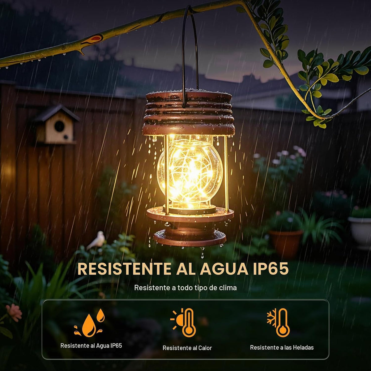 Linternas solares colgantes al aire libre - 20 luces LED alimentada...