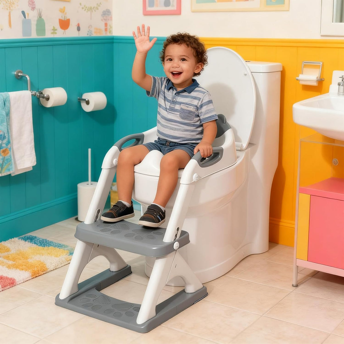 Inodoro de entrenamiento para ir al baño para niños pequeños, asien...