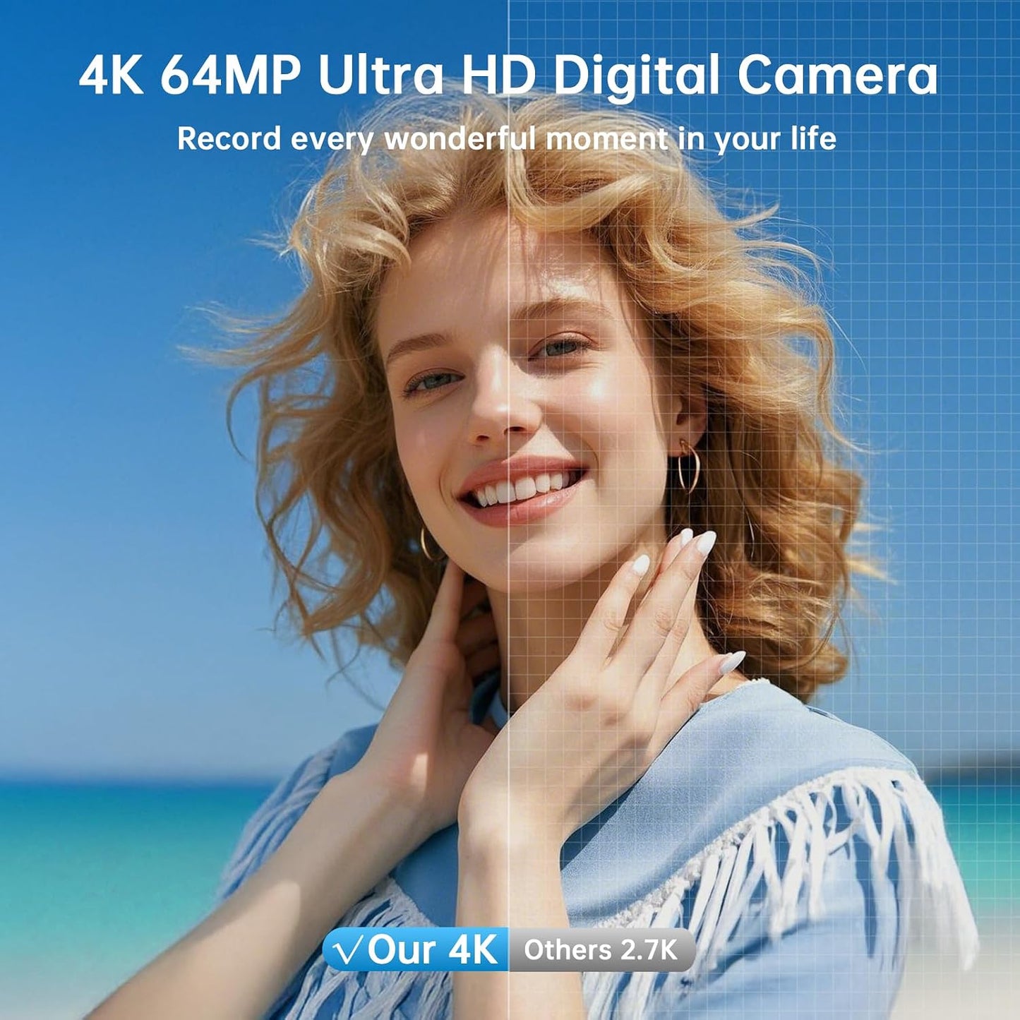 Cámara digital 4K para fotografía con WiFi 64MP Cámara de vlogging...