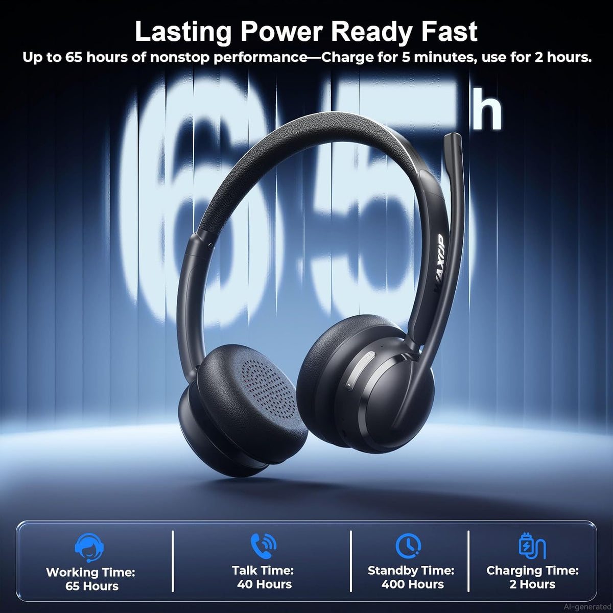 Auriculares inalámbricos con micrófono para trabajo, USB A\/C donle...