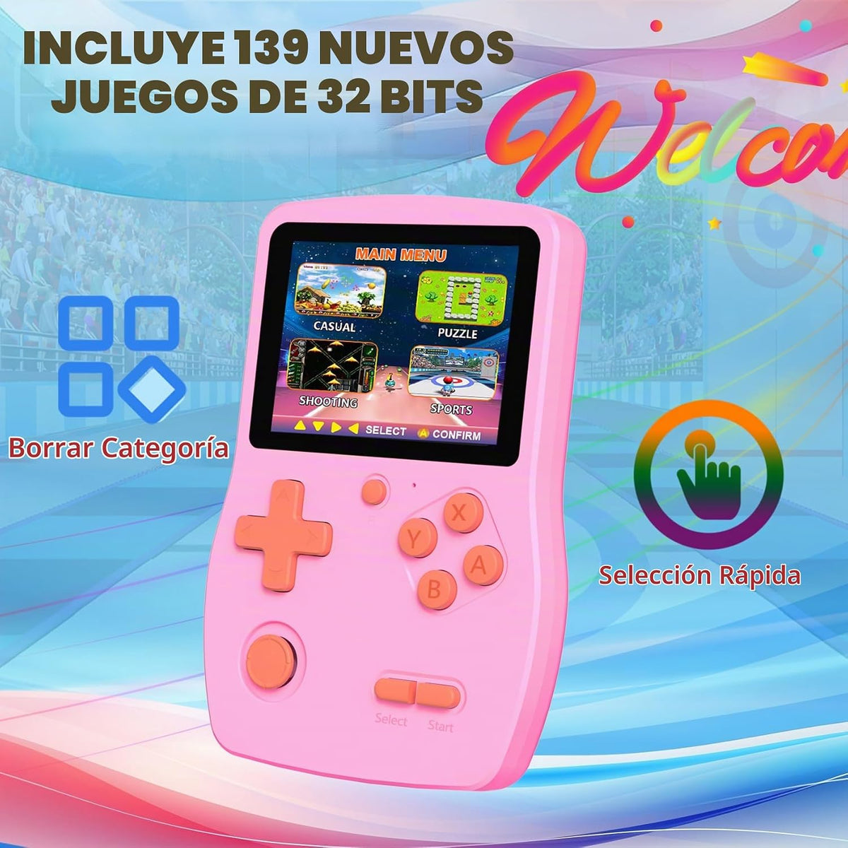 Juego de mano de 32 bits para niños precargado 139 videojuegos retr...