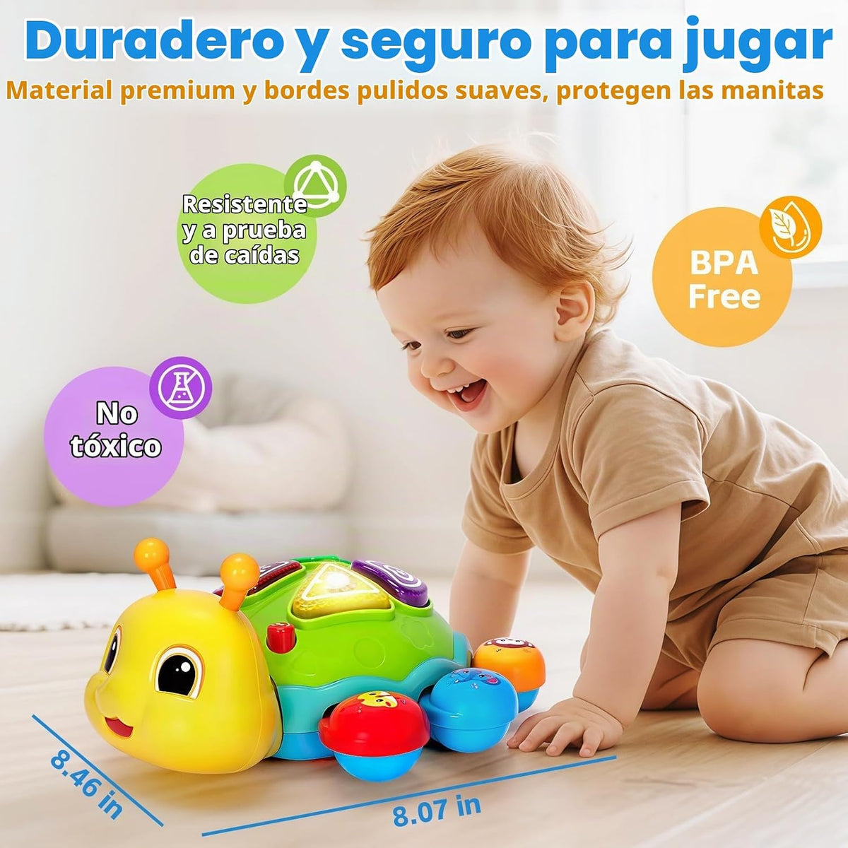 Juguetes de gateo para bebés de 6 a 12 meses, juguetes musicales pa...