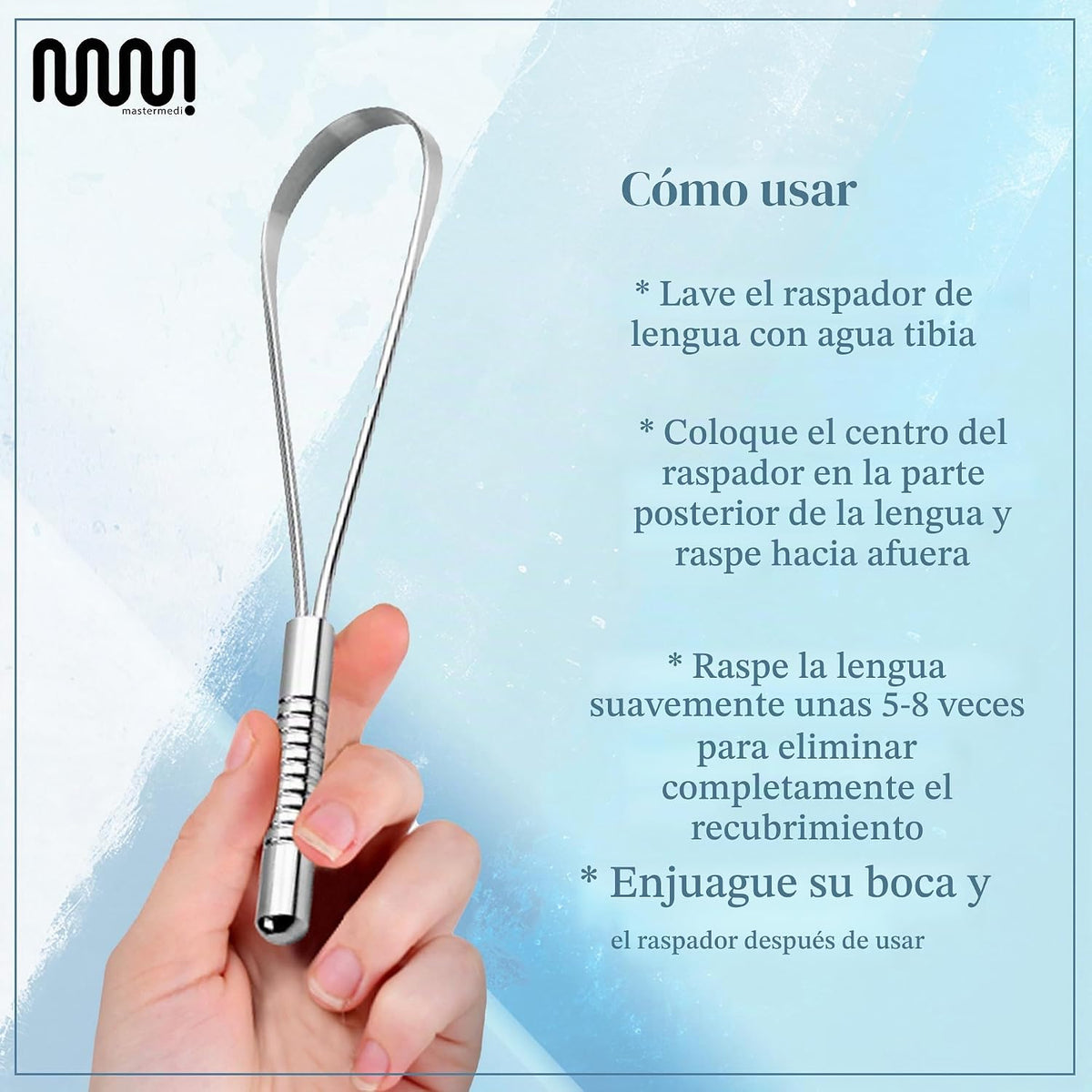 MasterMedi Raspador de Lengua para Adultos, Raspador de Lengua de A...