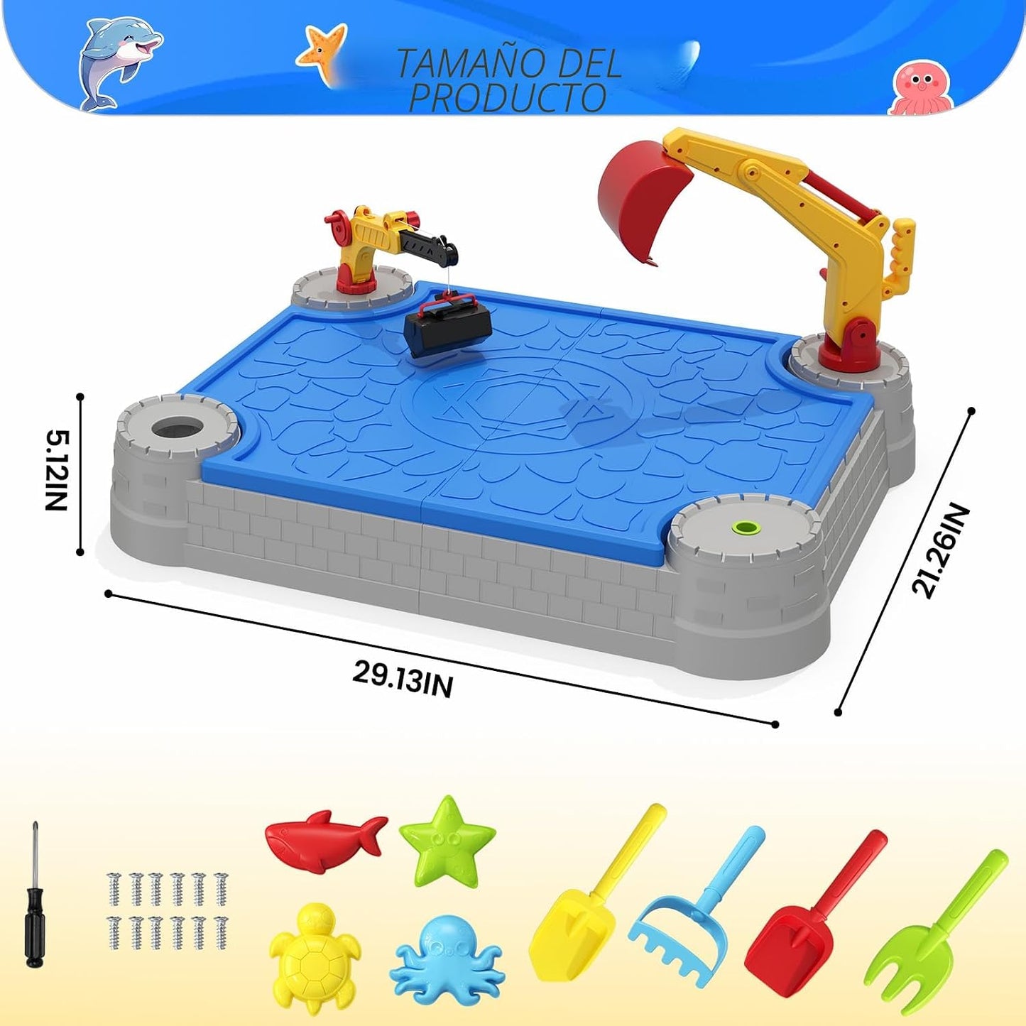 HYES Caja de arena con tapa, caja de arena de plástico para excavad...