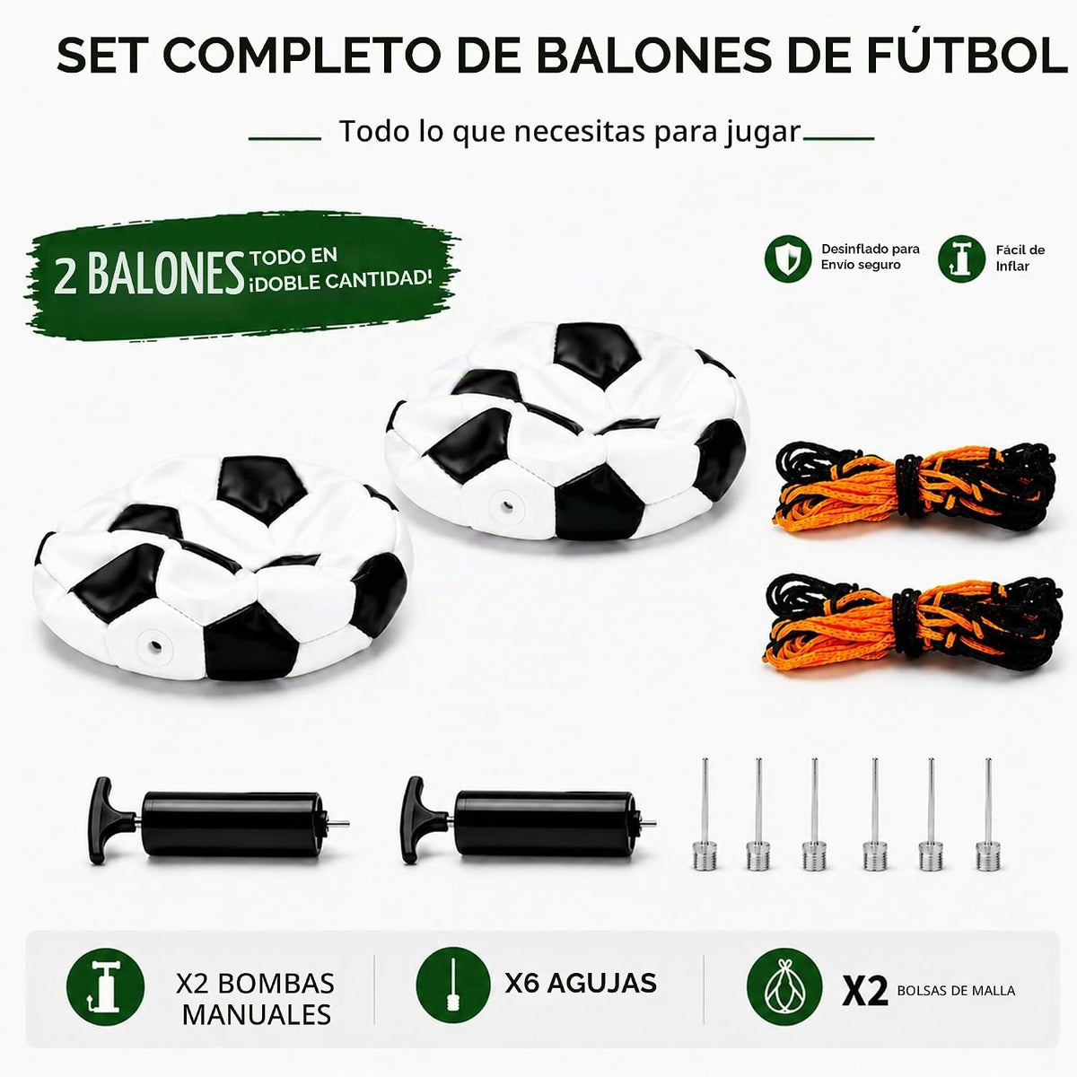 Balón de fútbol de tamaño 2\/3\/4\/5 con bomba y bolsa, pelota desi...