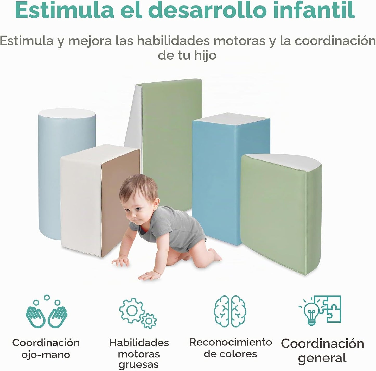 Best Choice Products 5 piezas de bloques de espuma suave para niños...