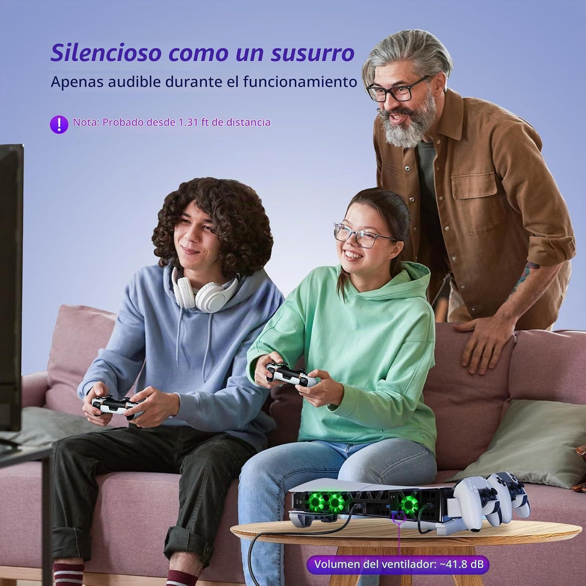 NexiGo - Soporte horizontal delgado para PS5 con estación de carga...
