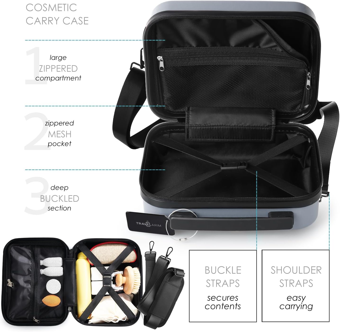 TRAVELARIM No se puede expandir, Gris, Maleta de mano de 20 pulg. |...