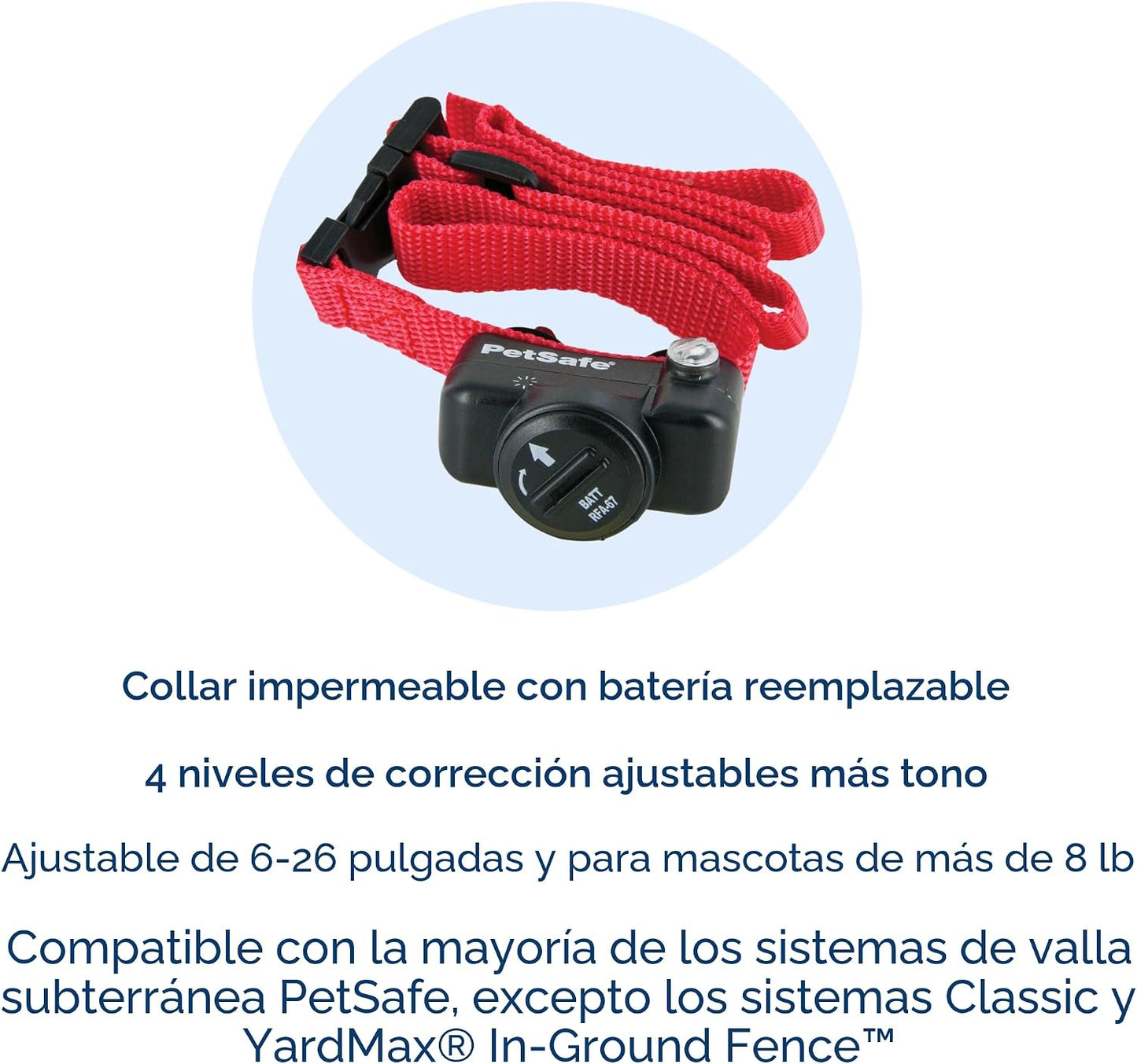 Collar receptor PetSafe Deluxe para perros y gatos de más de 8 libr...
